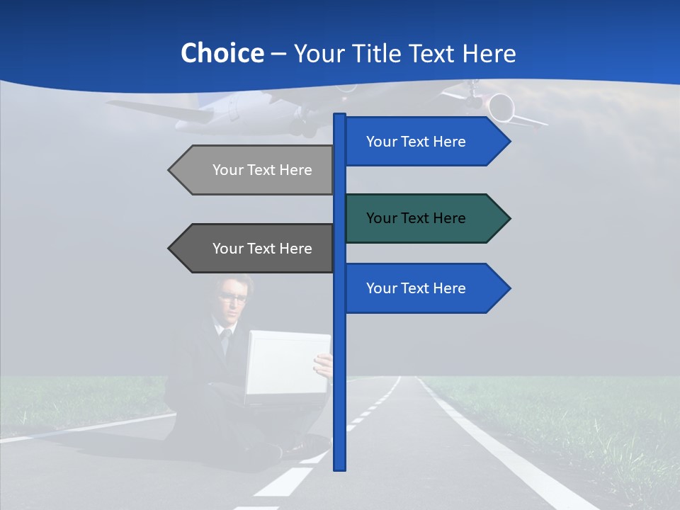 Car Cloudy Street PowerPoint Template
