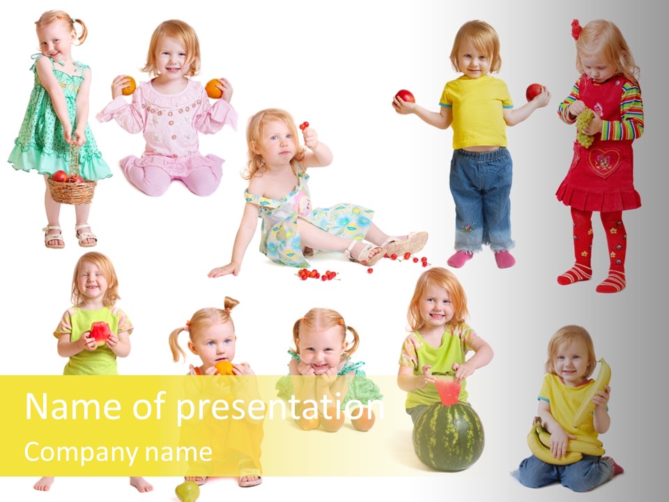 Yellow Apple People PowerPoint Template