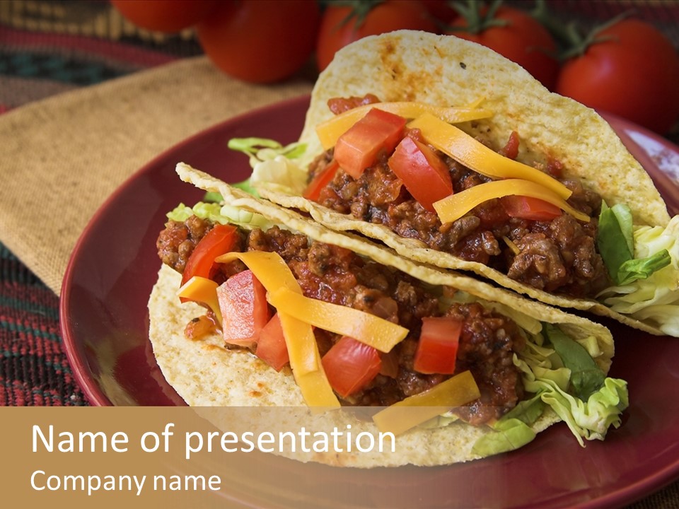 Napkin Meat Stripes PowerPoint Template