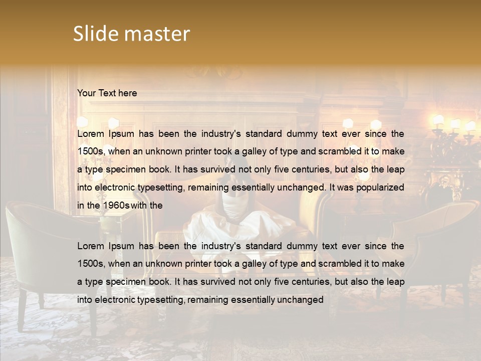 Armchair Woman Antique PowerPoint Template