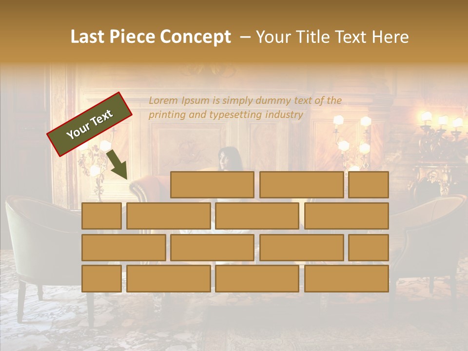 Armchair Woman Antique PowerPoint Template