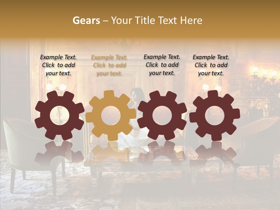 Armchair Woman Antique PowerPoint Template