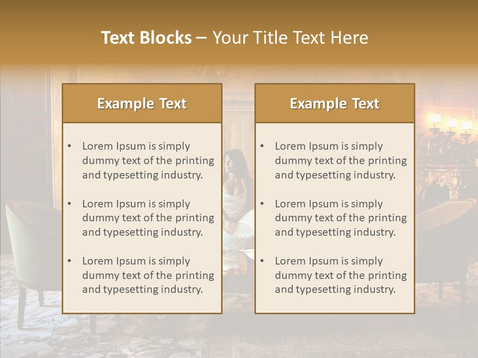 Armchair Woman Antique PowerPoint Template