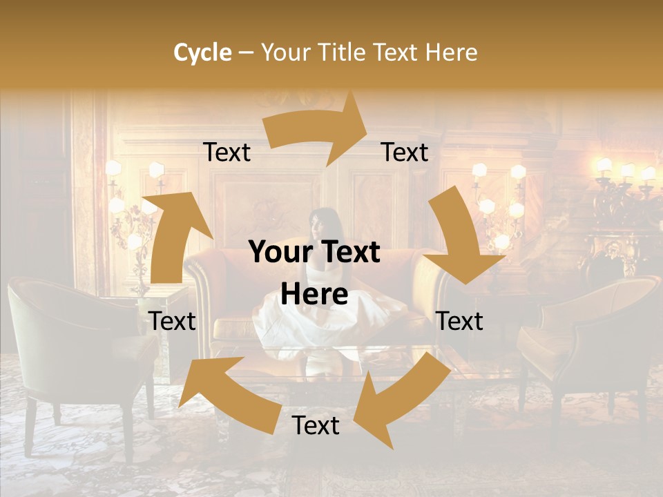 Armchair Woman Antique PowerPoint Template