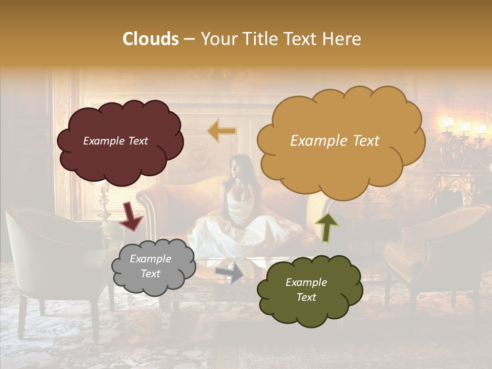 Armchair Woman Antique PowerPoint Template