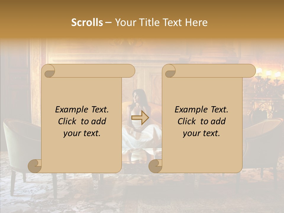 Armchair Woman Antique PowerPoint Template