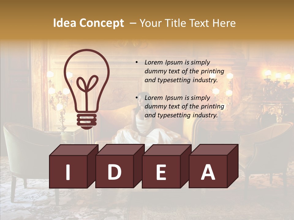 Armchair Woman Antique PowerPoint Template