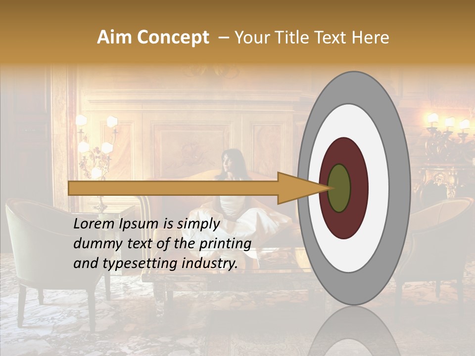 Armchair Woman Antique PowerPoint Template