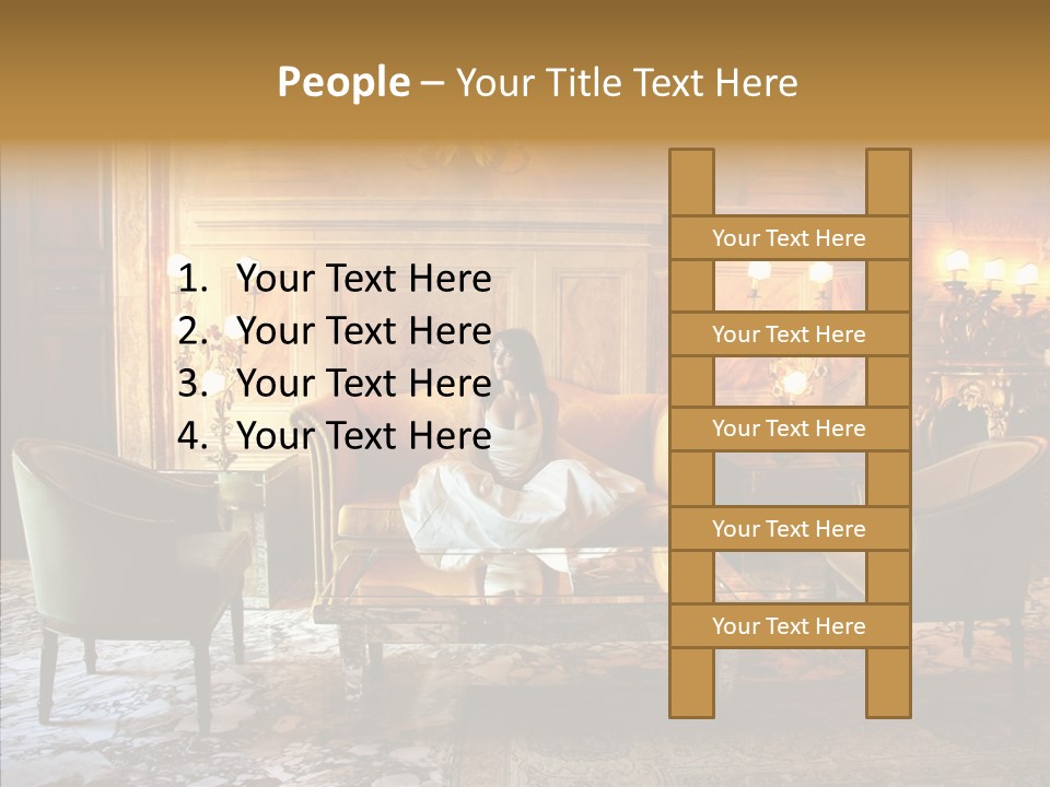 Armchair Woman Antique PowerPoint Template