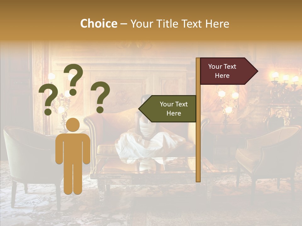 Armchair Woman Antique PowerPoint Template