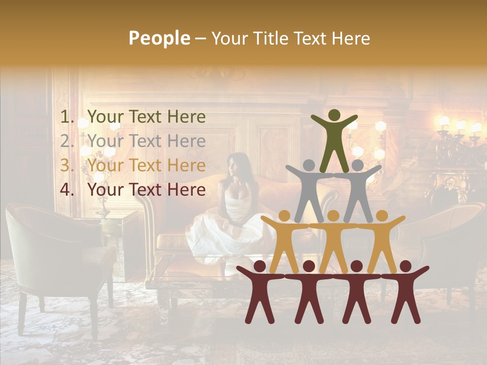 Armchair Woman Antique PowerPoint Template