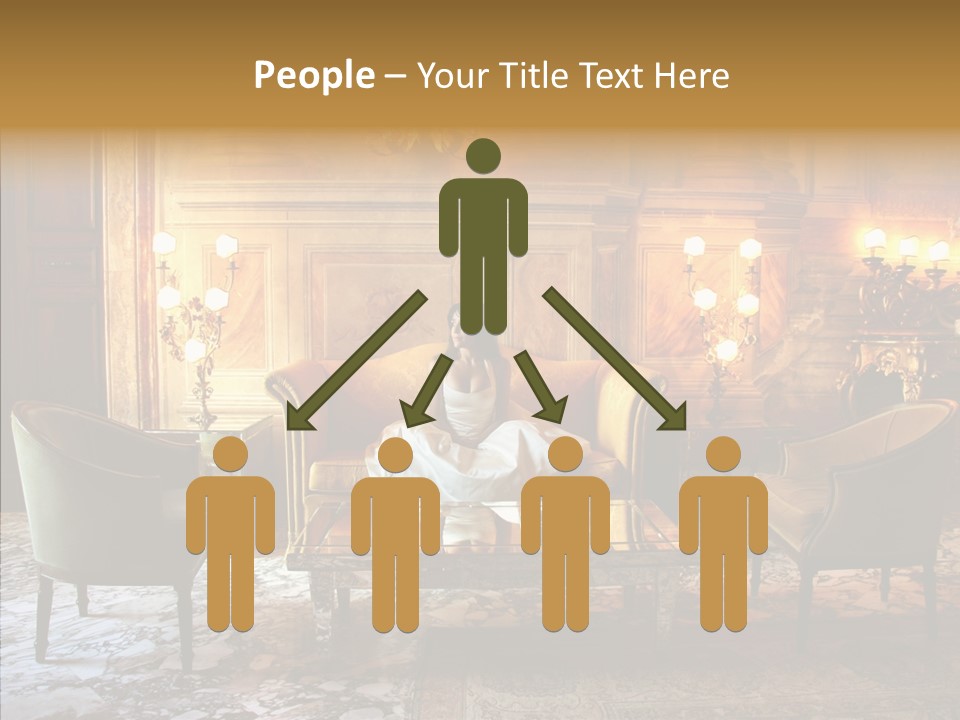 Armchair Woman Antique PowerPoint Template