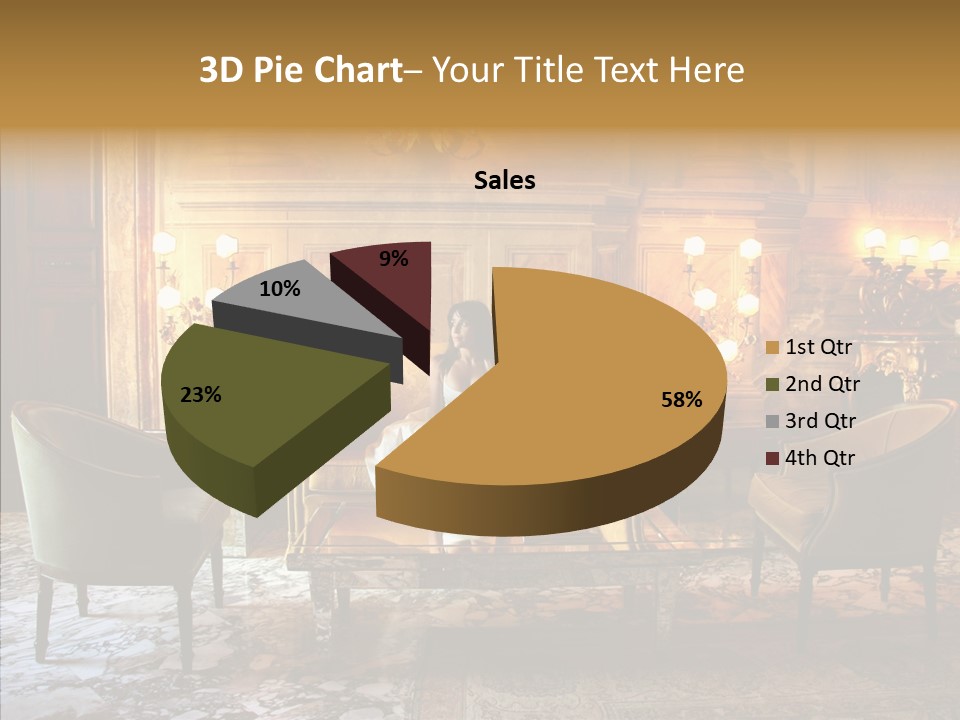 Armchair Woman Antique PowerPoint Template