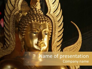 Golden Thai Temple PowerPoint Template