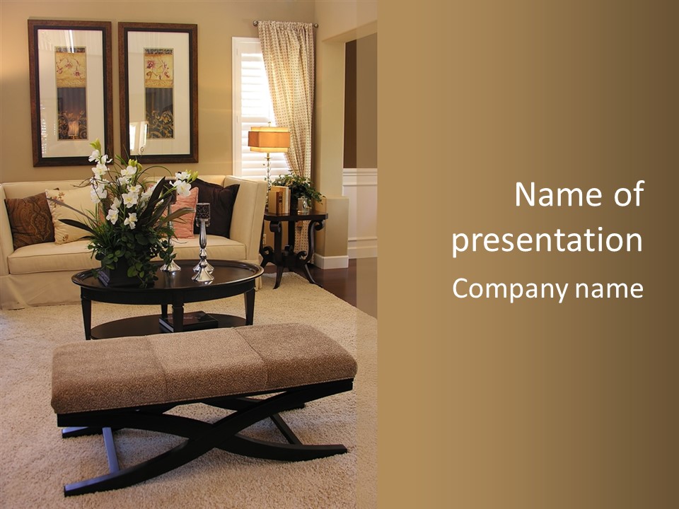 Living Classy Couch PowerPoint Template