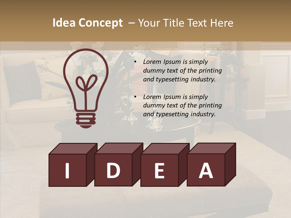 Living Classy Couch PowerPoint Template