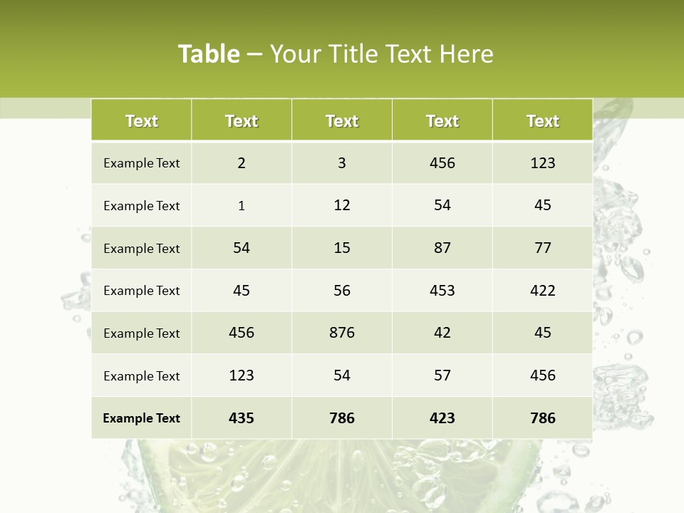 Water Sparkling White PowerPoint Template