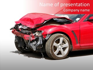 Front Insurance Car PowerPoint Template