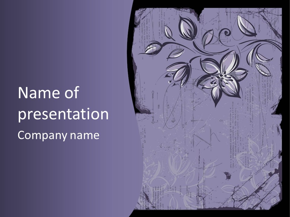 Vintage Lily Shape PowerPoint Template