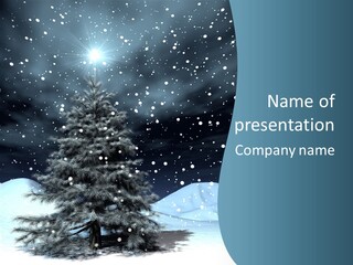 Present Blue Xmas PowerPoint Template