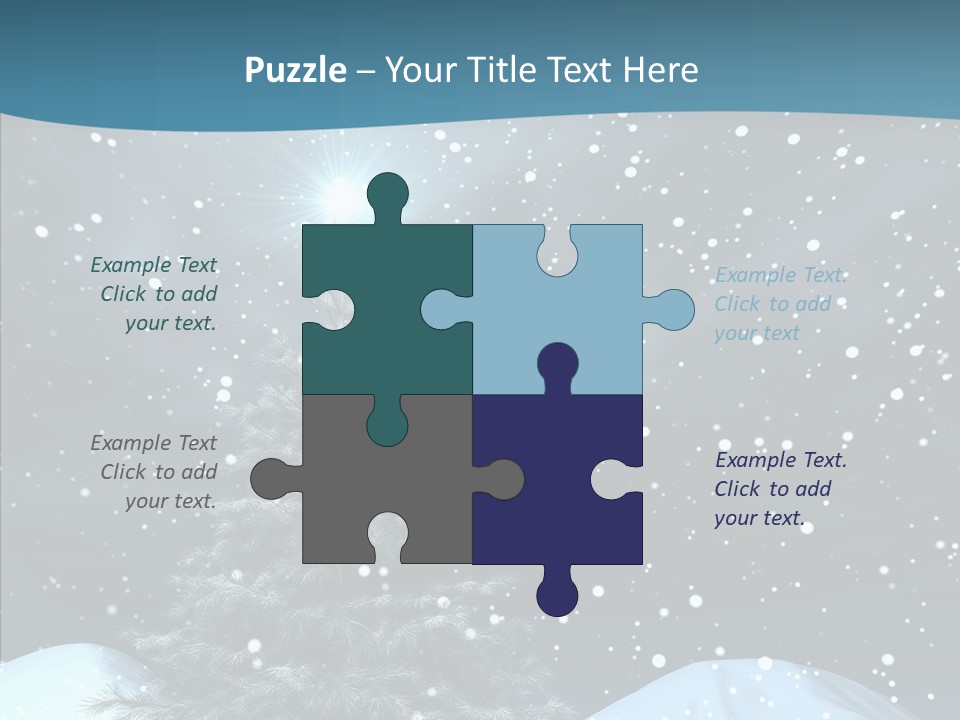Present Blue Xmas PowerPoint Template