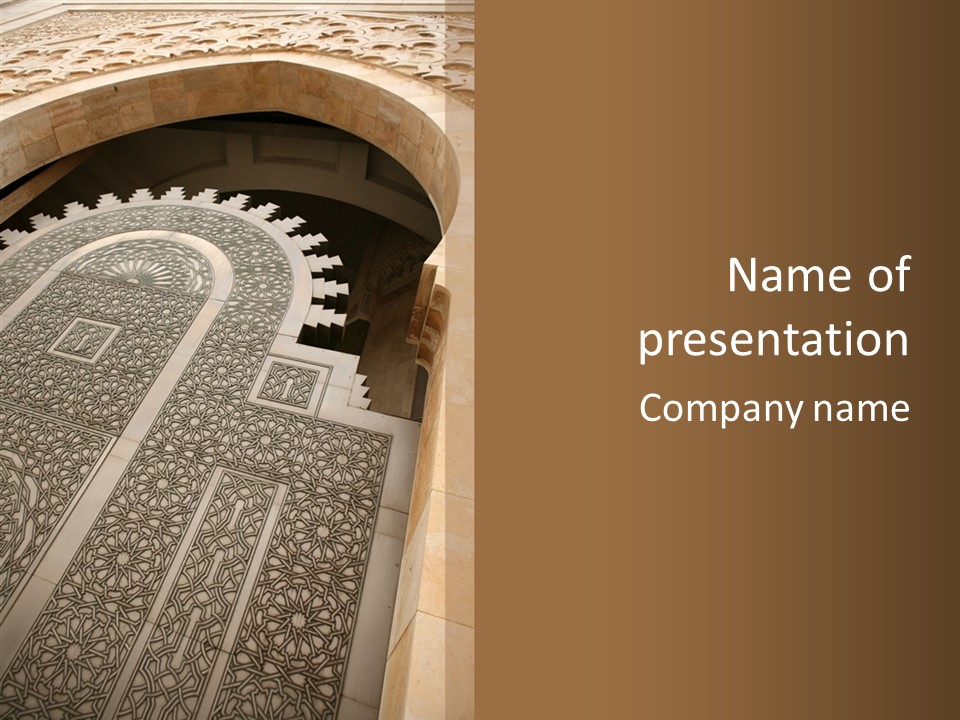 Golden Mosaic Handle PowerPoint Template