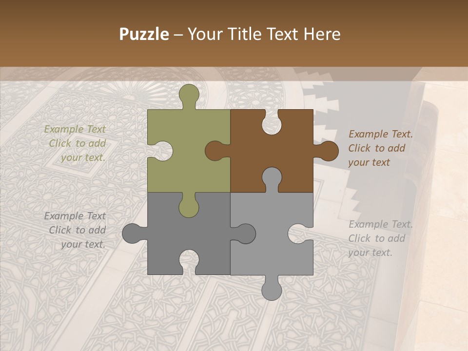 Golden Mosaic Handle PowerPoint Template