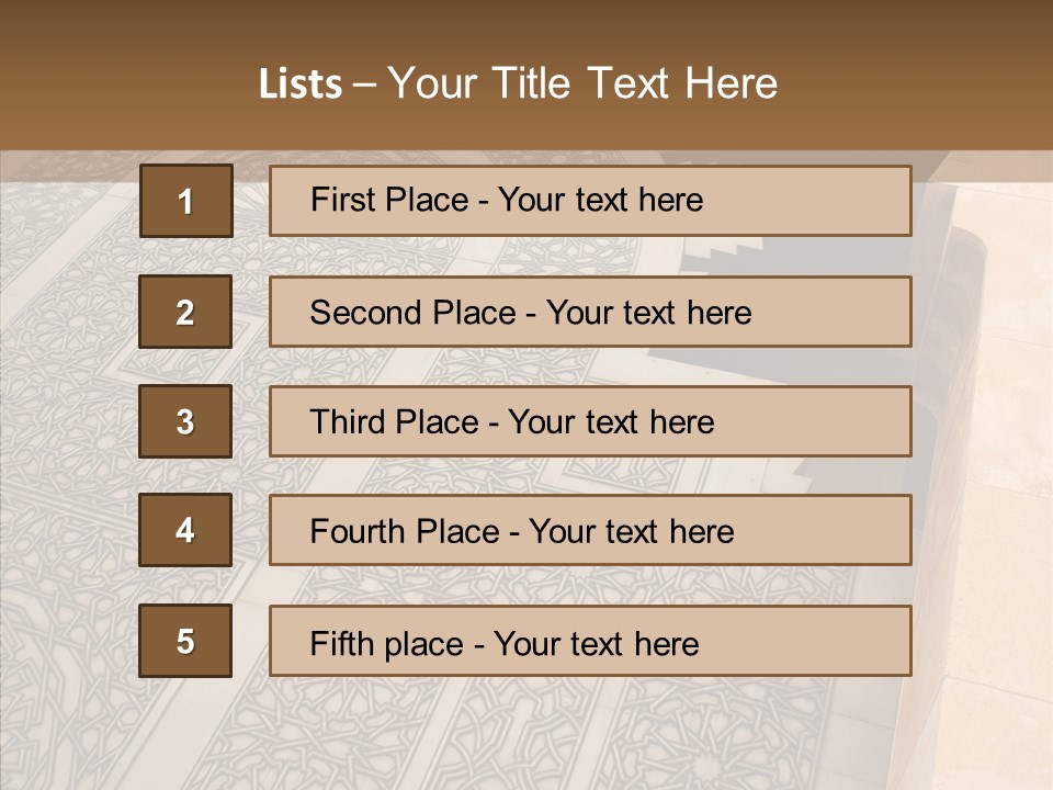 Golden Mosaic Handle PowerPoint Template