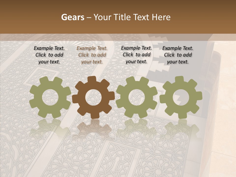 Golden Mosaic Handle PowerPoint Template