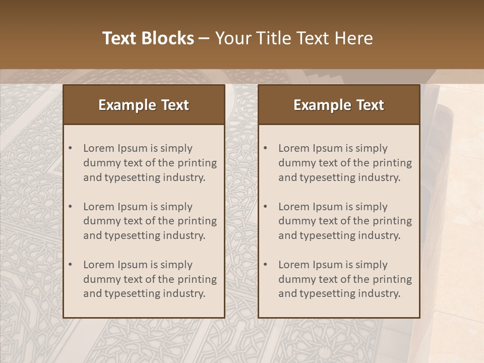 Golden Mosaic Handle PowerPoint Template
