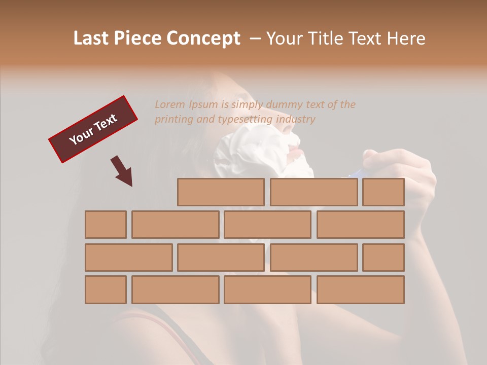 Woman Shave Mirror PowerPoint Template