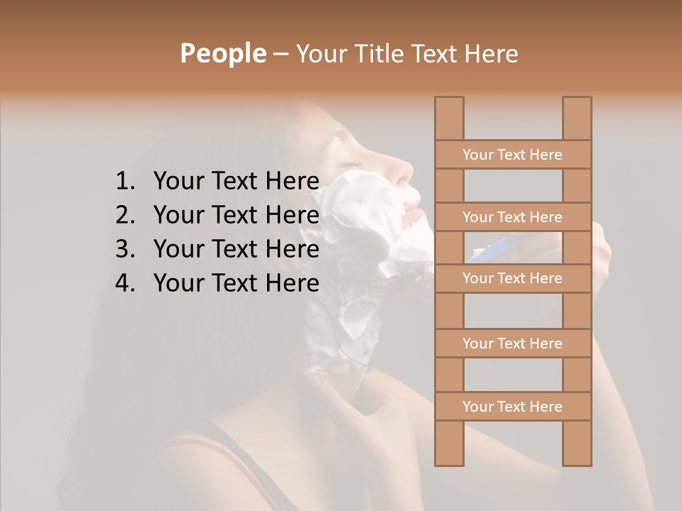 Woman Shave Mirror PowerPoint Template
