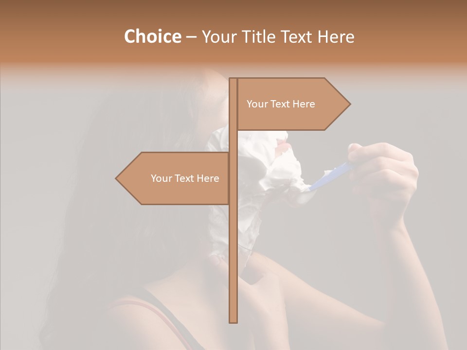 Woman Shave Mirror PowerPoint Template