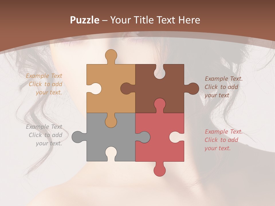 Hairstyle Brunette Full PowerPoint Template