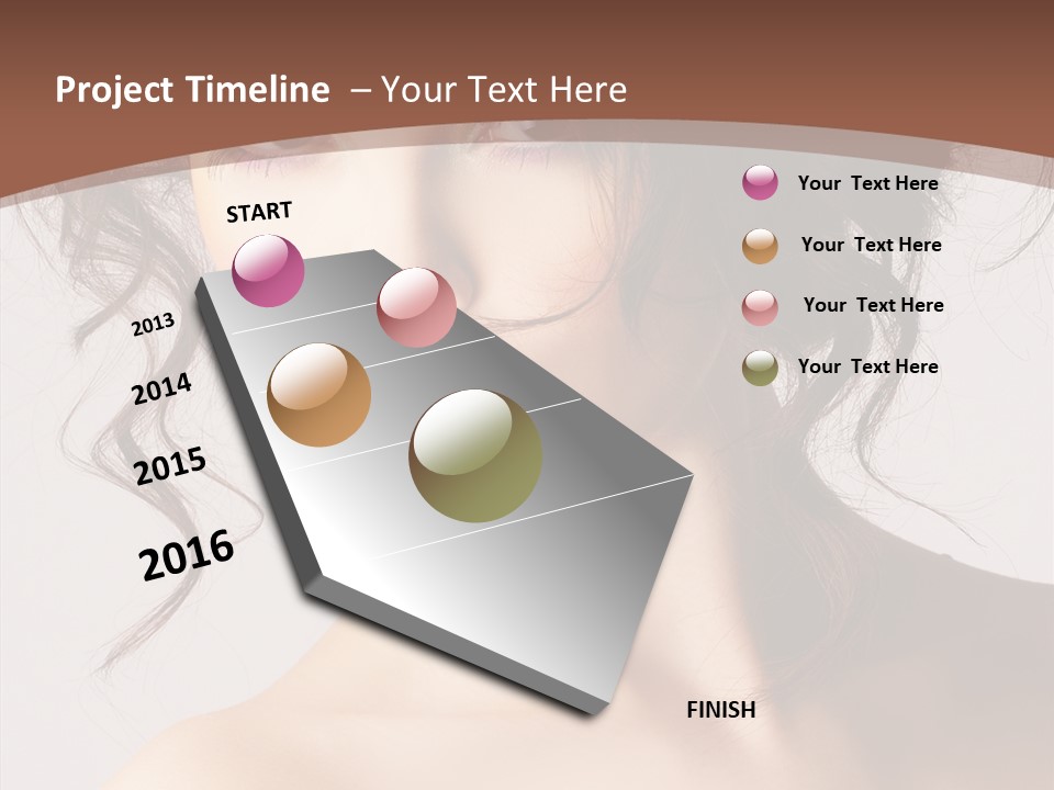 Hairstyle Brunette Full PowerPoint Template
