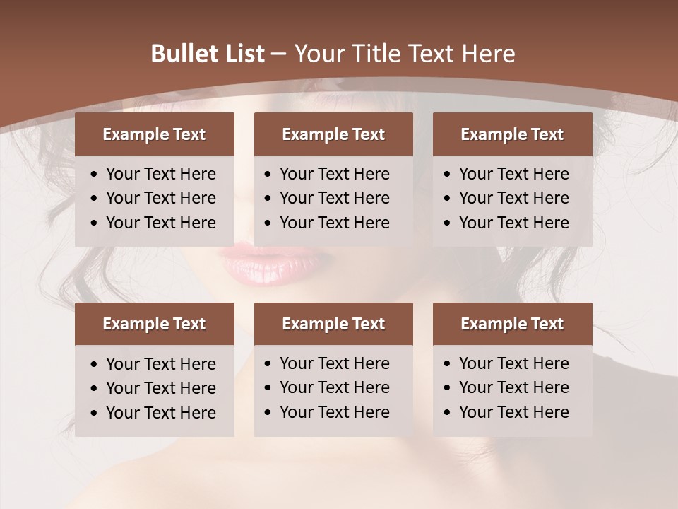 Hairstyle Brunette Full PowerPoint Template