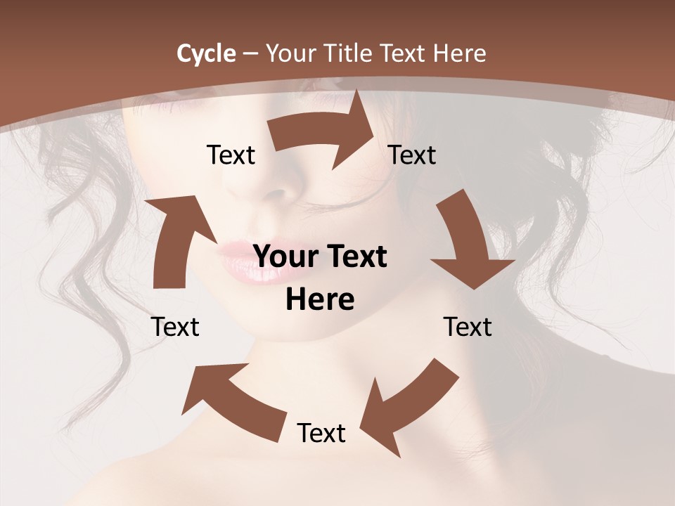 Hairstyle Brunette Full PowerPoint Template