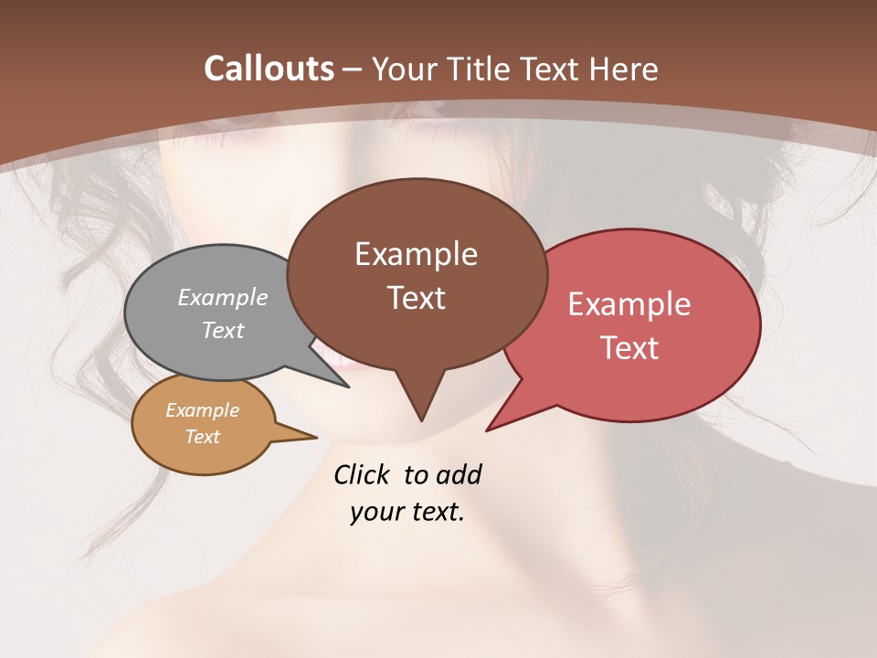 Hairstyle Brunette Full PowerPoint Template