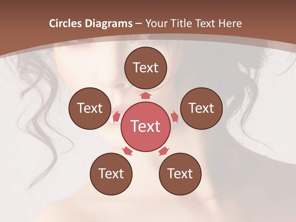 Hairstyle Brunette Full PowerPoint Template
