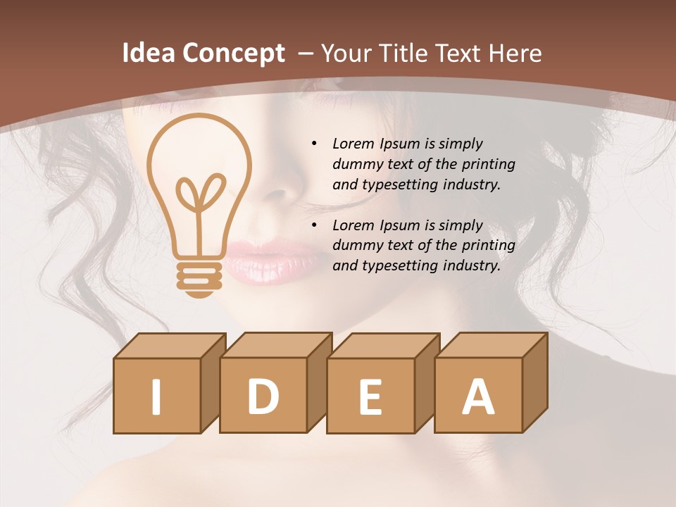 Hairstyle Brunette Full PowerPoint Template
