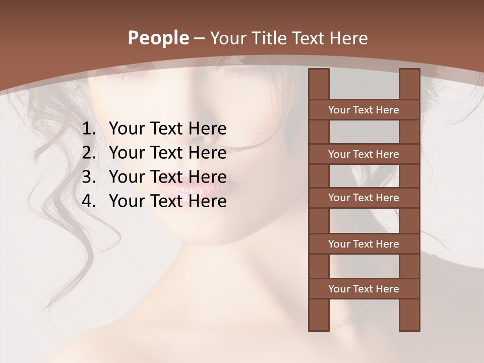 Hairstyle Brunette Full PowerPoint Template