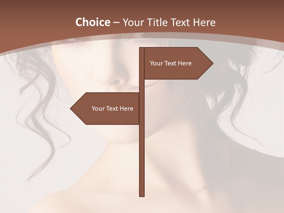 Hairstyle Brunette Full PowerPoint Template