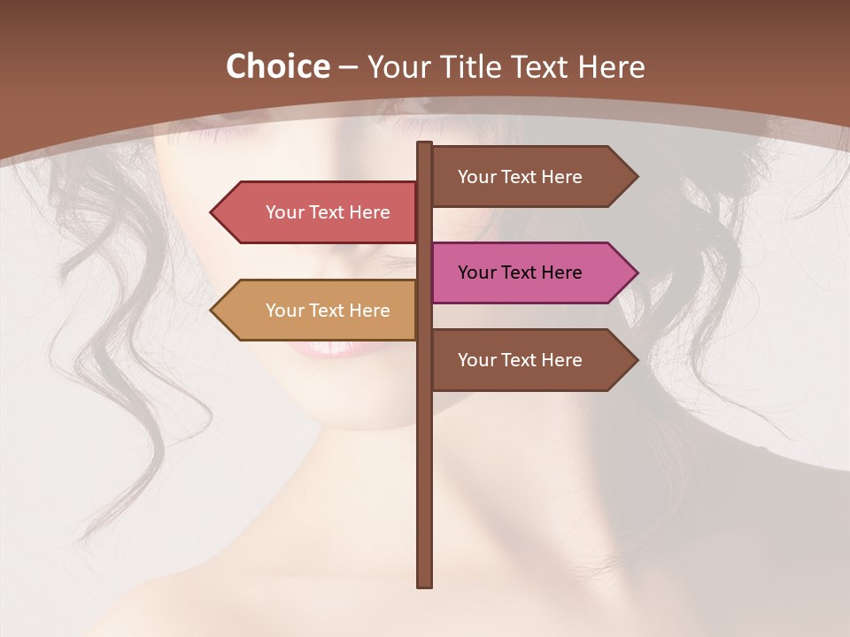 Hairstyle Brunette Full PowerPoint Template