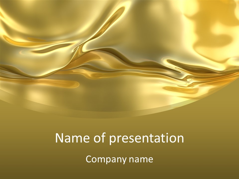 A Gold Background With A Wavy Design PowerPoint Template