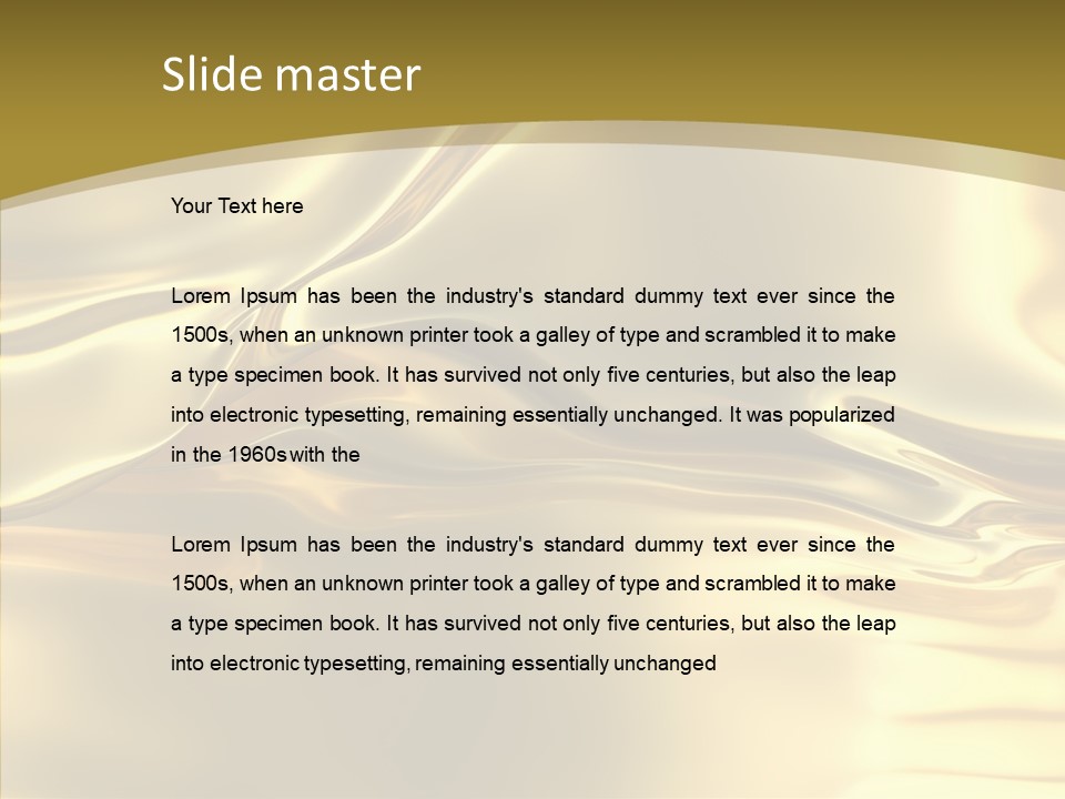 A Gold Background With A Wavy Design PowerPoint Template