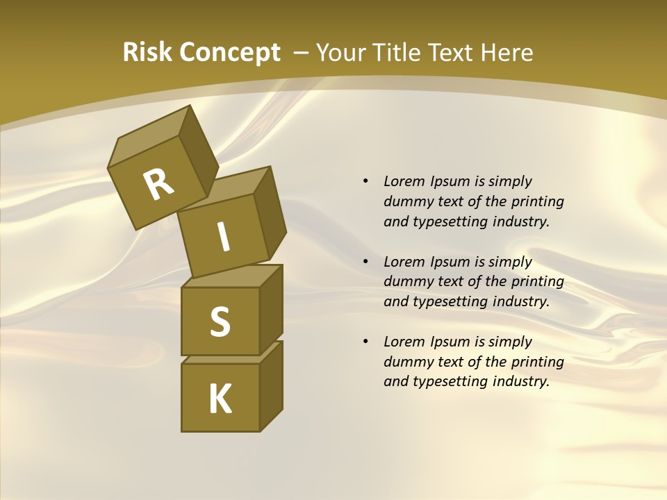 A Gold Background With A Wavy Design PowerPoint Template