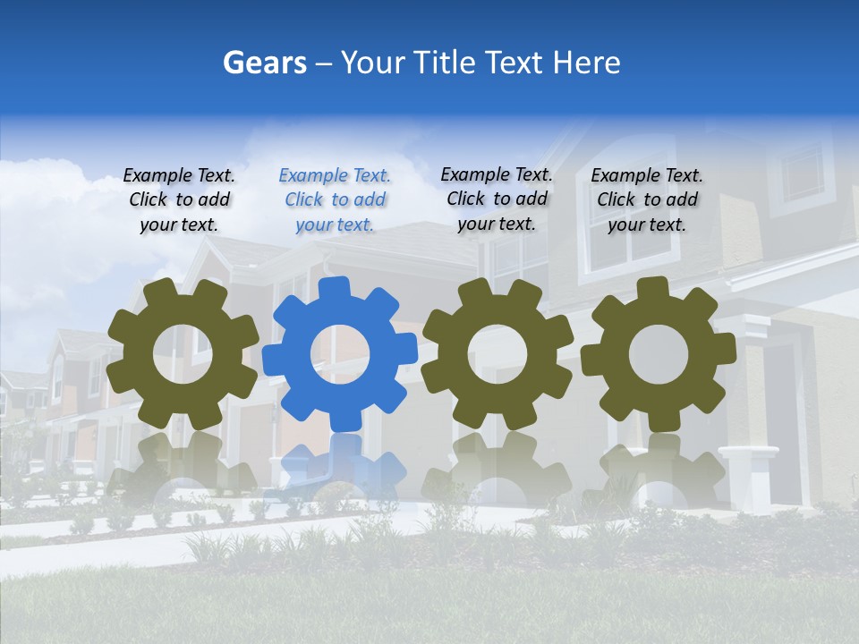 Row Entrance Green PowerPoint Template