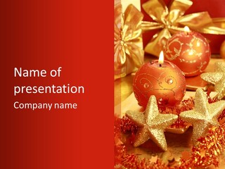 Symbol Gift Star PowerPoint Template