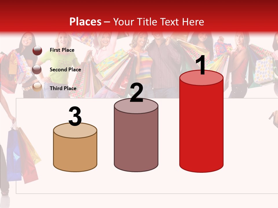 Isolated Lady Shopping PowerPoint Template