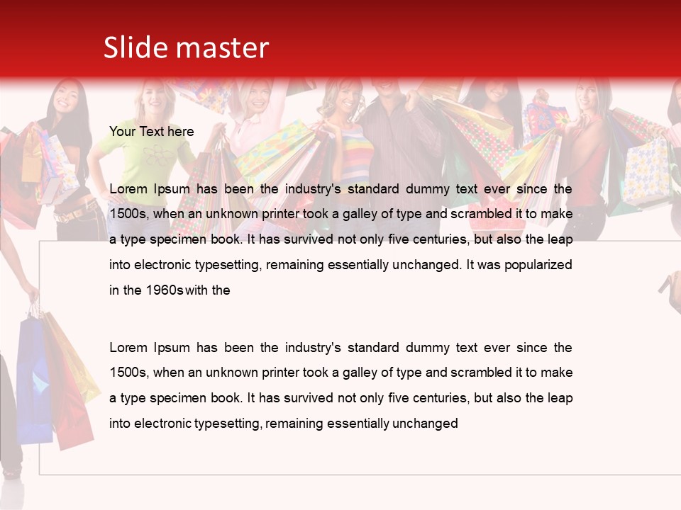 Isolated Lady Shopping PowerPoint Template